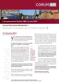 Bulletin trimestriel - 3ème trimestre 2012