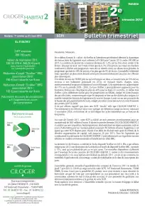 Bulletin trimestriel - 2ème trimestre 2012