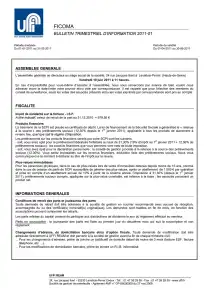Bulletin trimestriel - 1er trimestre 2011