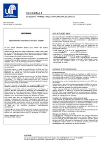 Bulletin trimestriel - 3ème trimestre 2009