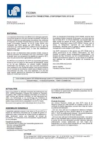 Bulletin trimestriel - 2ème trimestre 2012