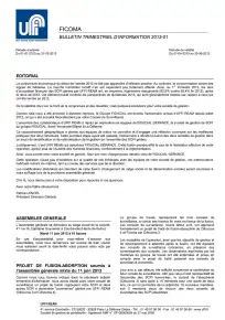 Bulletin trimestriel - 1er trimestre 2013