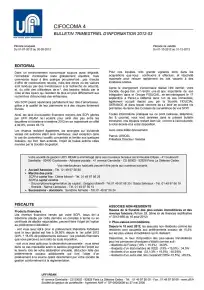 Bulletin trimestriel - 3ème trimestre 2012