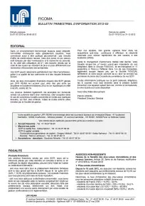 Bulletin trimestriel - 3ème trimestre 2012