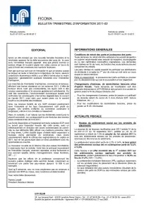 Bulletin trimestriel - 3ème trimestre 2011