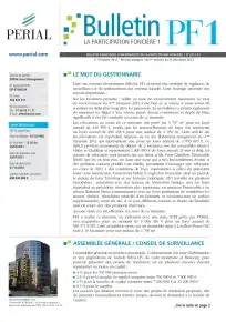 Bulletin trimestriel - 1er trimestre 2013