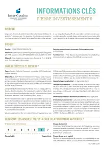 Informations clés (DIC)