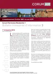 Bulletin trimestriel - 1er trimestre 2012
