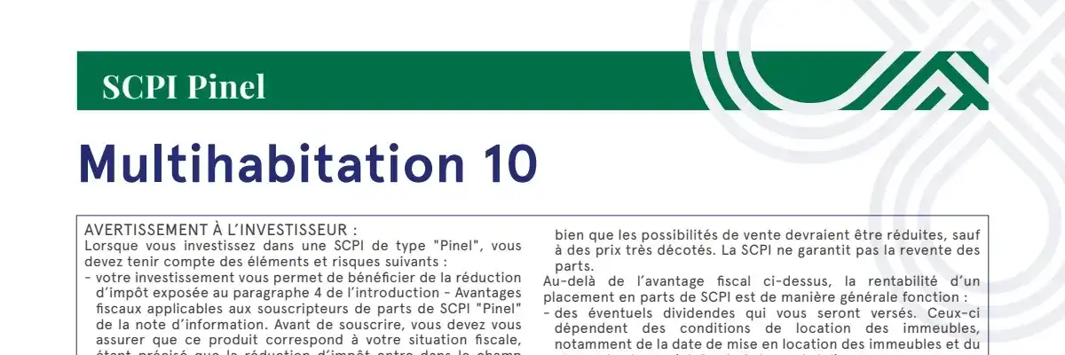 Je simule mon investissement en SCPI Multihabitation 10