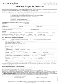 Déclaration de provenance des fonds (La Française)