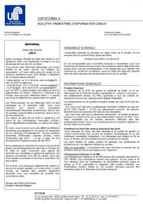 Bulletin trimestriel - 1er trimestre 2009
