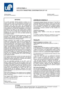 Bulletin trimestriel - 2ème trimestre 2011
