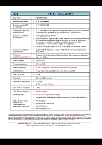 Fiche technique FCPI A Plus Innovation 7