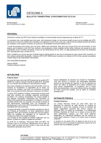 Bulletin trimestriel - 4ème trimestre 2012