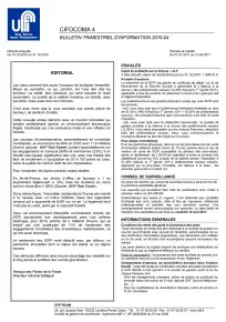 Bulletin trimestriel - 4ème trimestre 2010