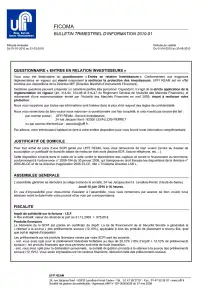 Bulletin trimestriel - 1er trimestre 2010