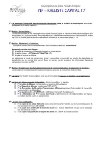 Bulletin de Souscription