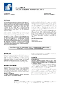 Bulletin trimestriel - 2ème trimestre 2012