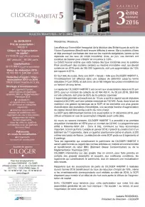 Bulletin trimestriel - 2ème trimestre 2016