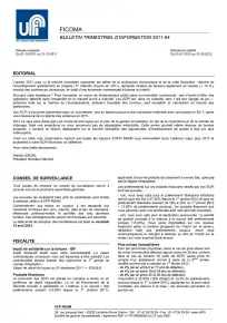 Bulletin trimestriel - 4ème trimestre 2011