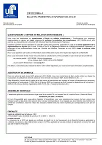 Bulletin trimestriel - 1er trimestre 2010