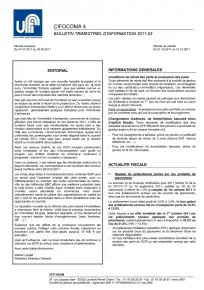 Bulletin trimestriel - 3ème trimestre 2011