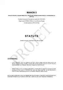 Projet de statuts