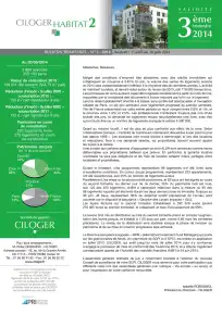 Bulletin trimestriel - 3ème trimestre 2014