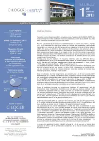 Bulletin trimestriel - 1er trimestre 2013