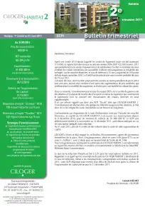 Bulletin trimestriel - 2ème trimestre 2011