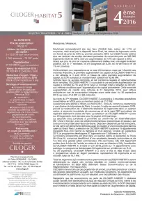 Bulletin trimestriel - 3ème trimestre 2016