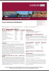 Bulletin trimestriel - 3ème trimestre 2013