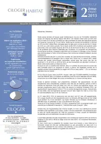 Bulletin trimestriel - 2ème trimestre 2013