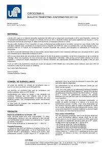 Bulletin trimestriel - 4ème trimestre 2011