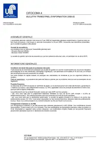 Bulletin trimestriel - 2ème trimestre 2009