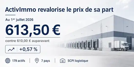 1ère réévaluation de son prix de part pour la SCPI Activimmo