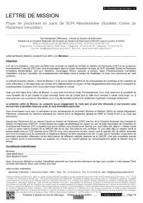 Lettre de Mission - Personne Physique - SCPI Fiscales - Projet d'achat de parts de SCPI fiscales