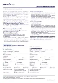 Bulletin de souscription (BS) vierge