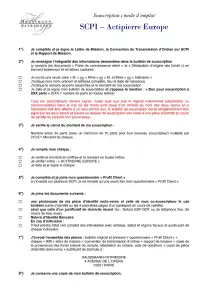 Bulletin de souscription (BS)