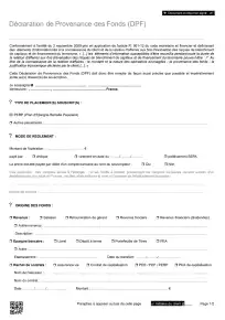 DPF - Déclaration de Provenance des Fonds - Personne Physique - PERP