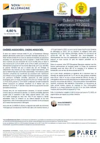 Bulletin trimestriel - 2ème trimestre 2023