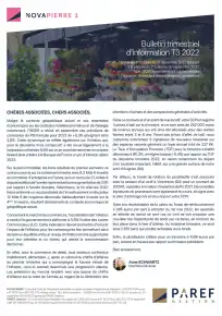 Bulletin trimestriel - 3ème trimestre 2022