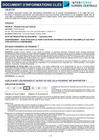 Information clé (DIC) - 2022