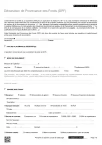 DPF - Déclaration de Provenance des Fonds - Personne Physique - SCPI