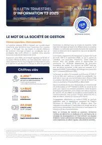 Bulletin trimestriel - 3ème trimestre 2025
