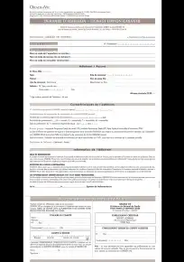 Demande d'adhésion option garantie