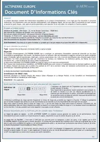 Information clé (DIC)