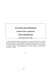 Note Information & Statuts - 2025