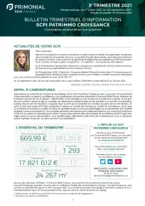 Bulletin trimestriel - 3ème trimestre 2021