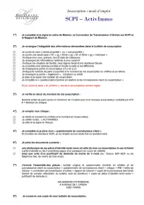 Bulletin de souscription dynamique (BS)